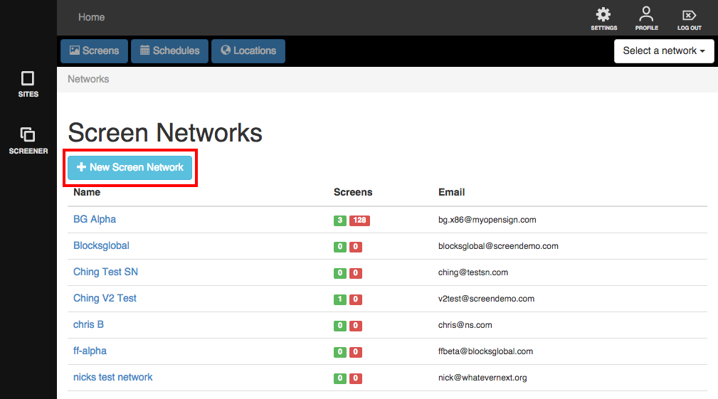 Setting up a Screen Network – Screener Support